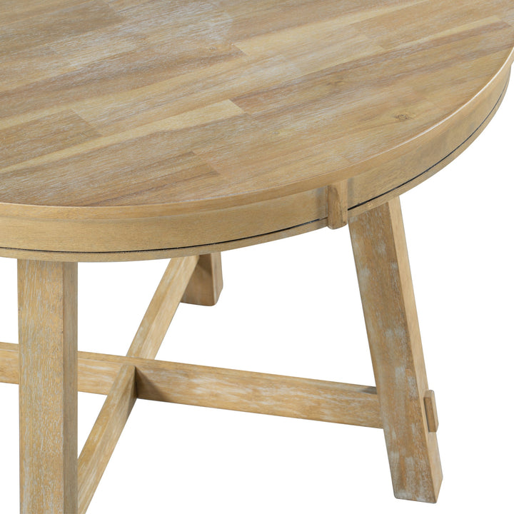 Rustic Planked Top Farmhouse Dining Table with Adjustable Length