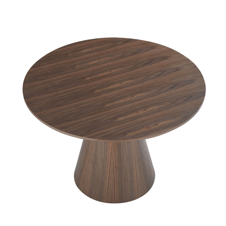 Mid-Century Modern Walnut Round Dining Table