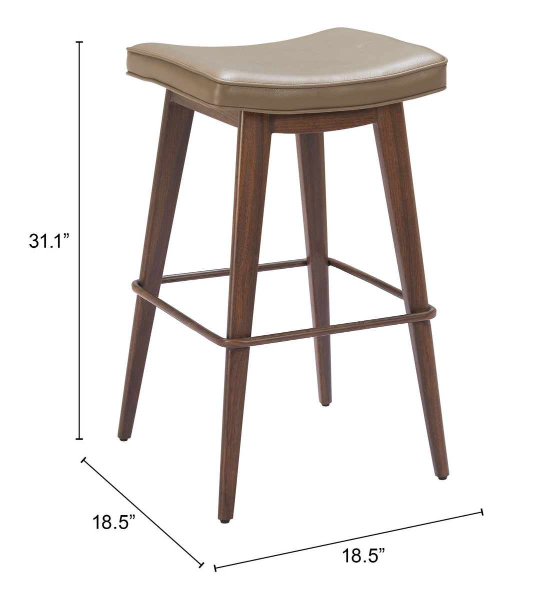 The Divat Barstool (Set of 2) Taupe & Walnut  Era and Style Inspired Home Decor 1