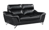 Genuine Leather Black Loveseat