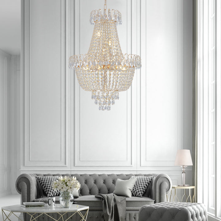 Opulent Gold Crystal Chandelier