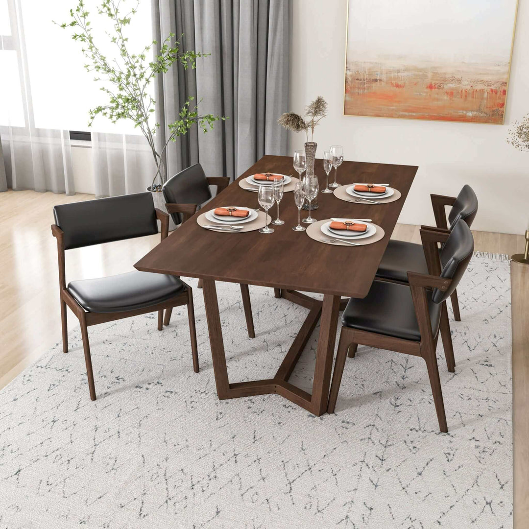 The Marina Solid Wood Dining Table In Brown Era and Style Inspired Home Décor 7