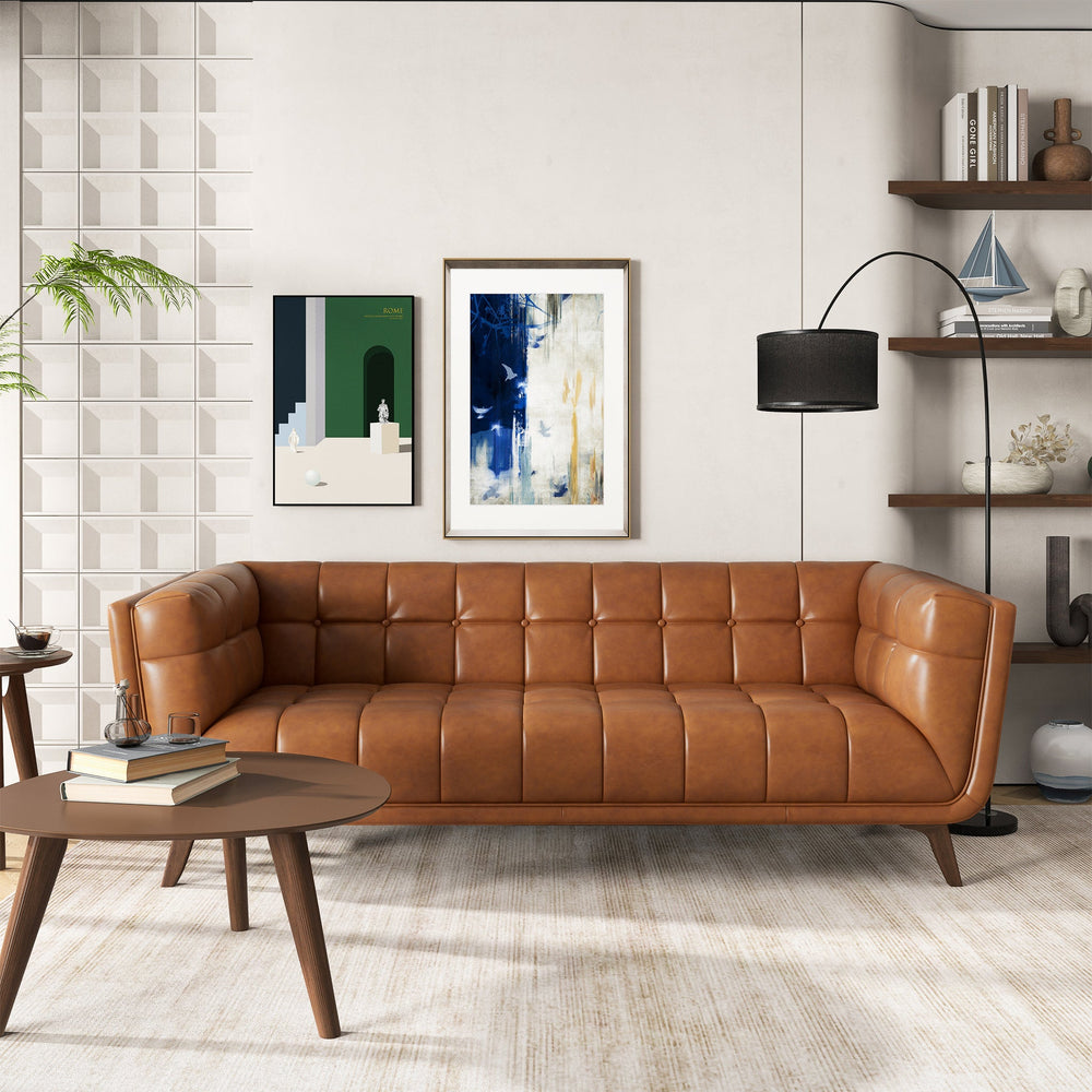 The Addison Leather Sofa (84" Cognac) Era and Style Inspired Home Décor 2