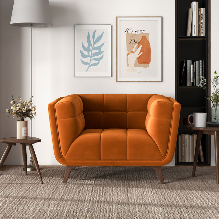 The Addison Lounge Chair (Burnt Orange Velvet) Era and Style Inspired Home Décor 3