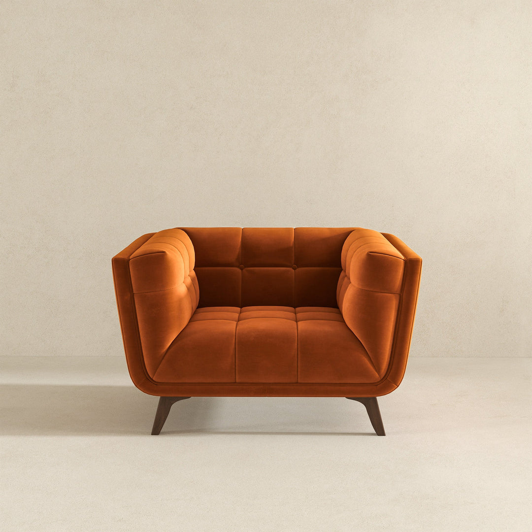 The Addison Lounge Chair (Burnt Orange Velvet) Era and Style Inspired Home Décor 7