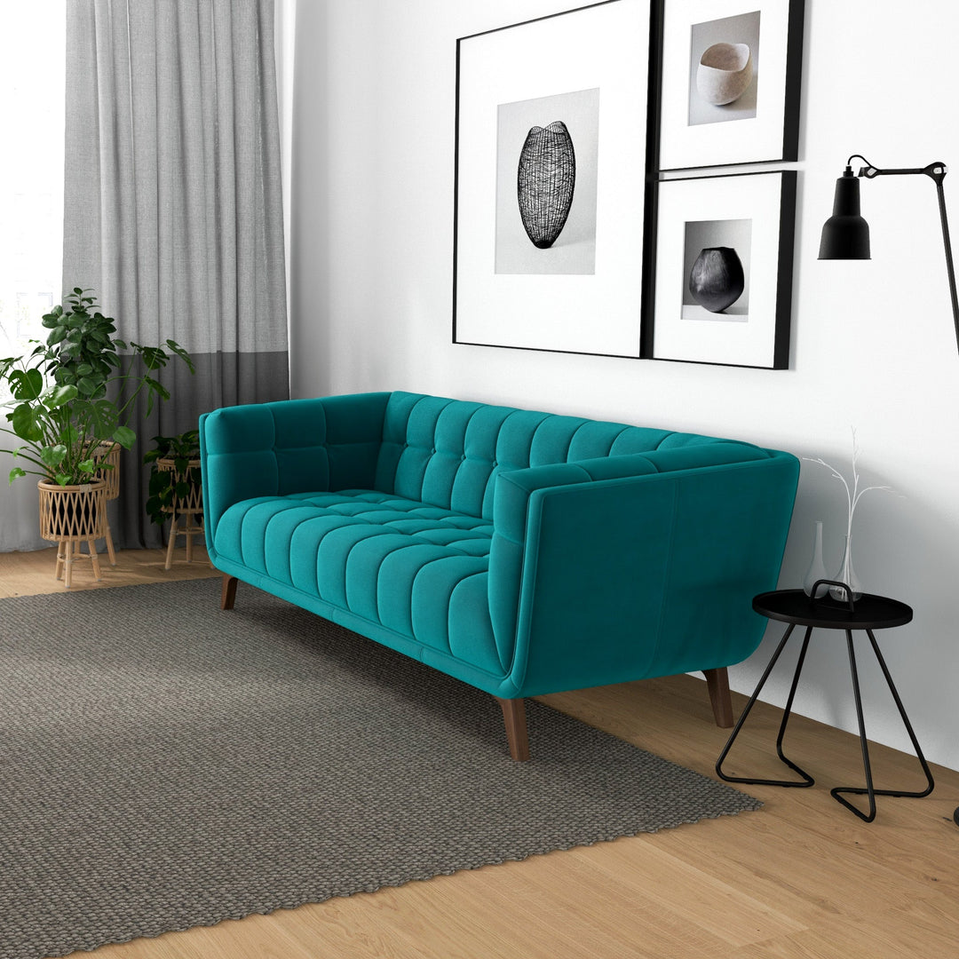 The Addison Small Teal Velvet Sofa Era and Style Inspired Home Décor 3