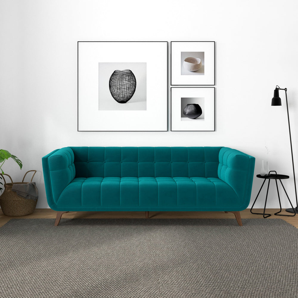 The Addison Small Teal Velvet Sofa Era and Style Inspired Home Décor 5