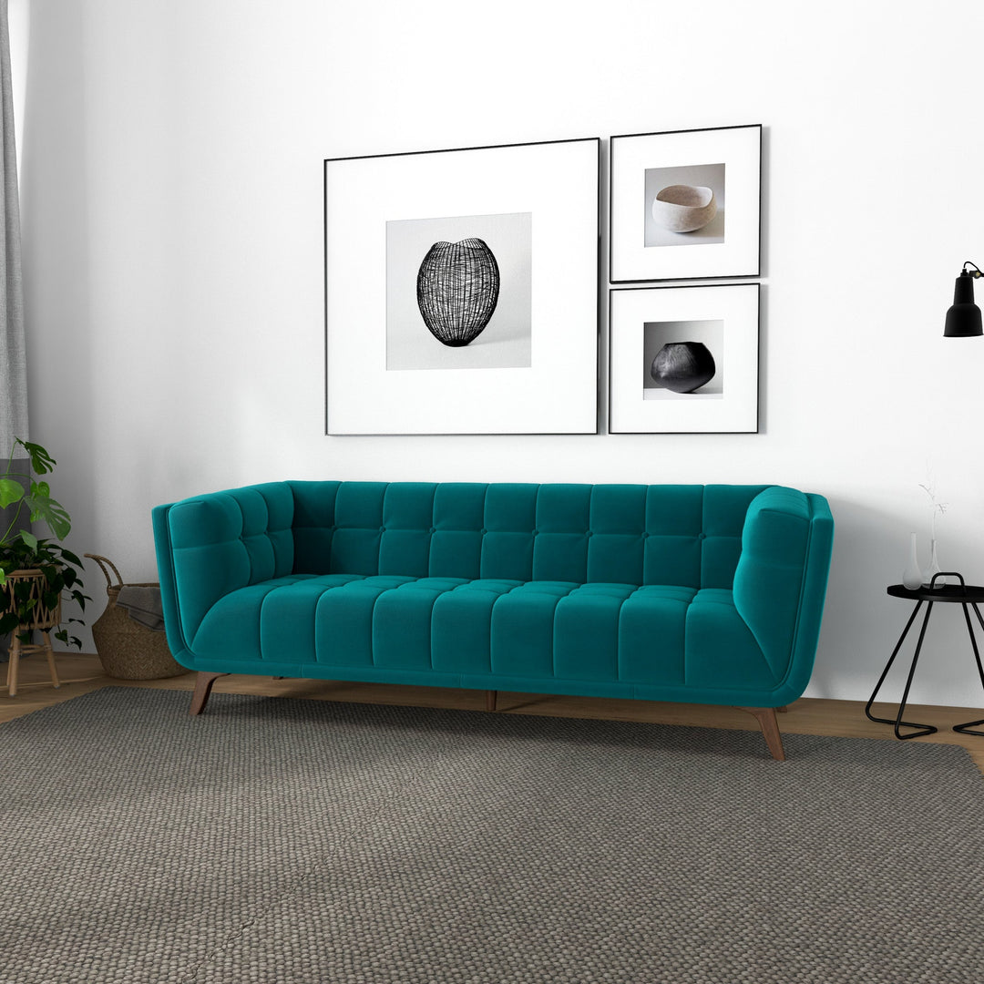 The Addison Small Teal Velvet Sofa Era and Style Inspired Home Décor 9