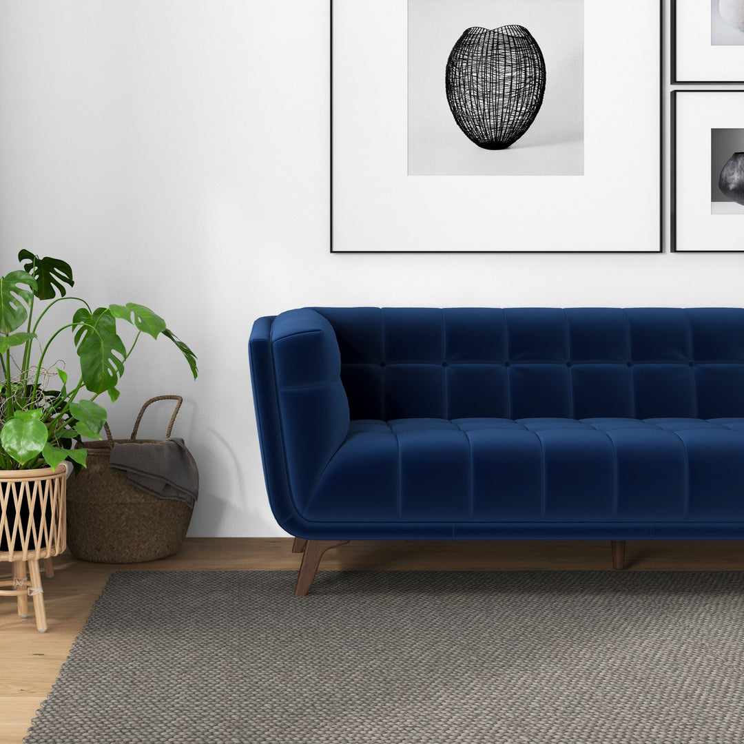 The Addison Sofa (Large - Dark Blue Boucle with Metal Feet) Era and Style Inspired Home Décor 5