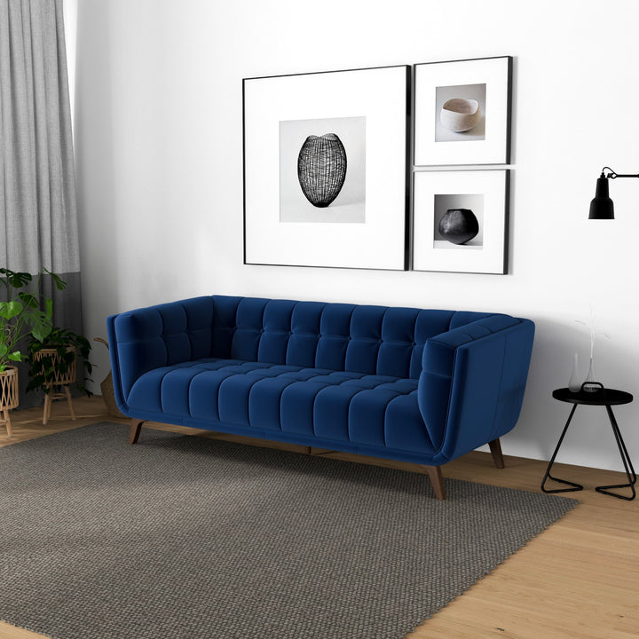 The Addison Sofa (Large - Dark Blue Boucle with Metal Feet) Era and Style Inspired Home Décor 3