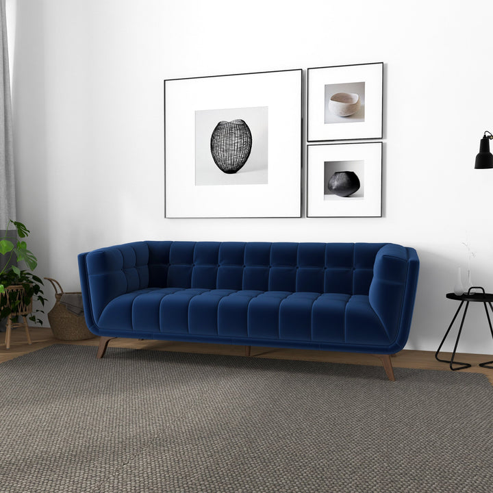 The Addison Sofa (Large - Dark Blue Boucle with Metal Feet) Era and Style Inspired Home Décor 9