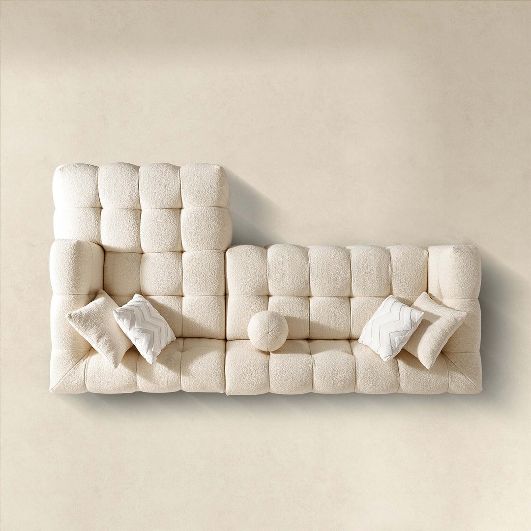 The Alana Tufted Ivory Boucle Right Sectional Sofa Era and Style Inspired Home Décor 6