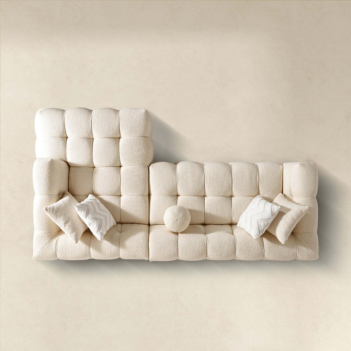 The Alana Tufted Ivory Boucle Right Sectional Sofa Era and Style Inspired Home Décor 6