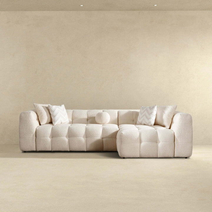 The Alana Tufted Ivory Boucle Right Sectional Sofa Era and Style Inspired Home Décor 4