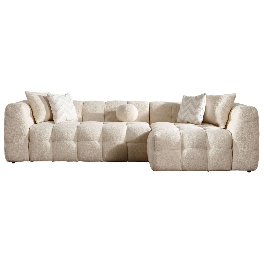 The Alana Tufted Ivory Boucle Right Sectional Sofa Era and Style Inspired Home Décor 7