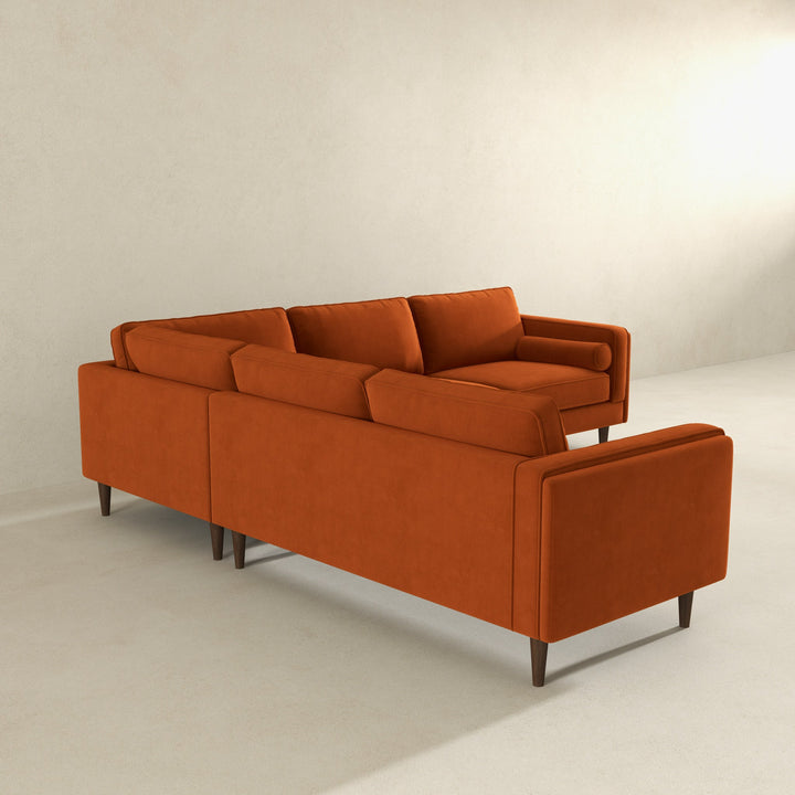 The Amber Burnt Orange Corner Sectional Sofa Era and Style Inspired Home Décor 3