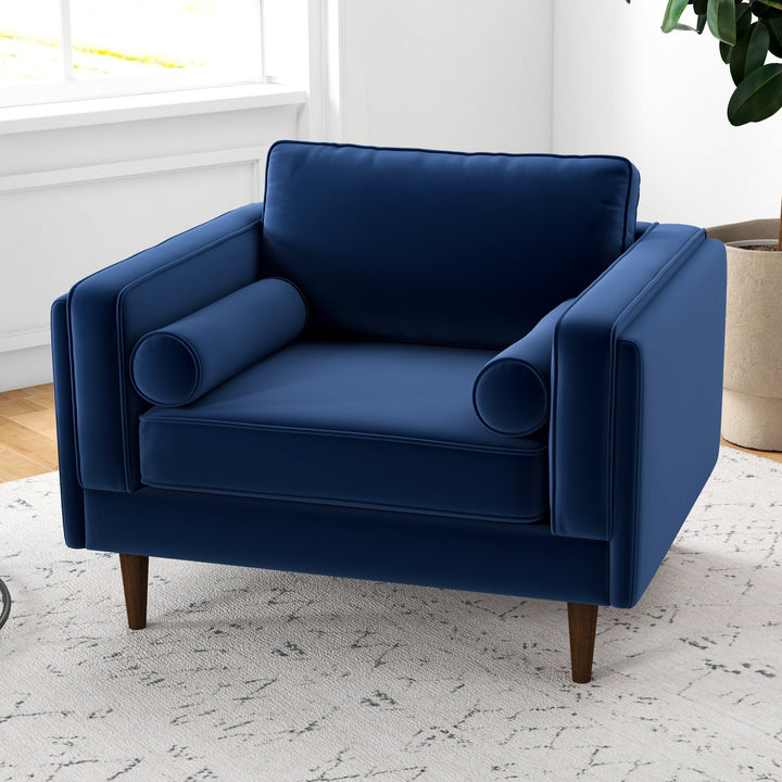 The Amber Lounge Chair (Navy Blue Velvet) Era and Style Inspired Home Décor 5