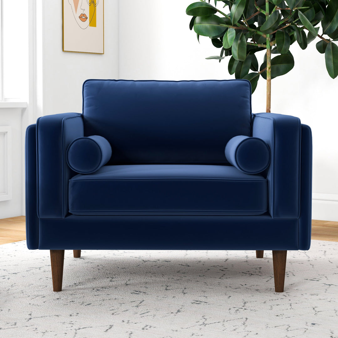 The Amber Lounge Chair (Navy Blue Velvet) Era and Style Inspired Home Décor 1