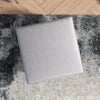 The Amber Square Upholstered Ottoman in Light Gray