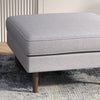 The Amber Square Upholstered Ottoman in Light Gray