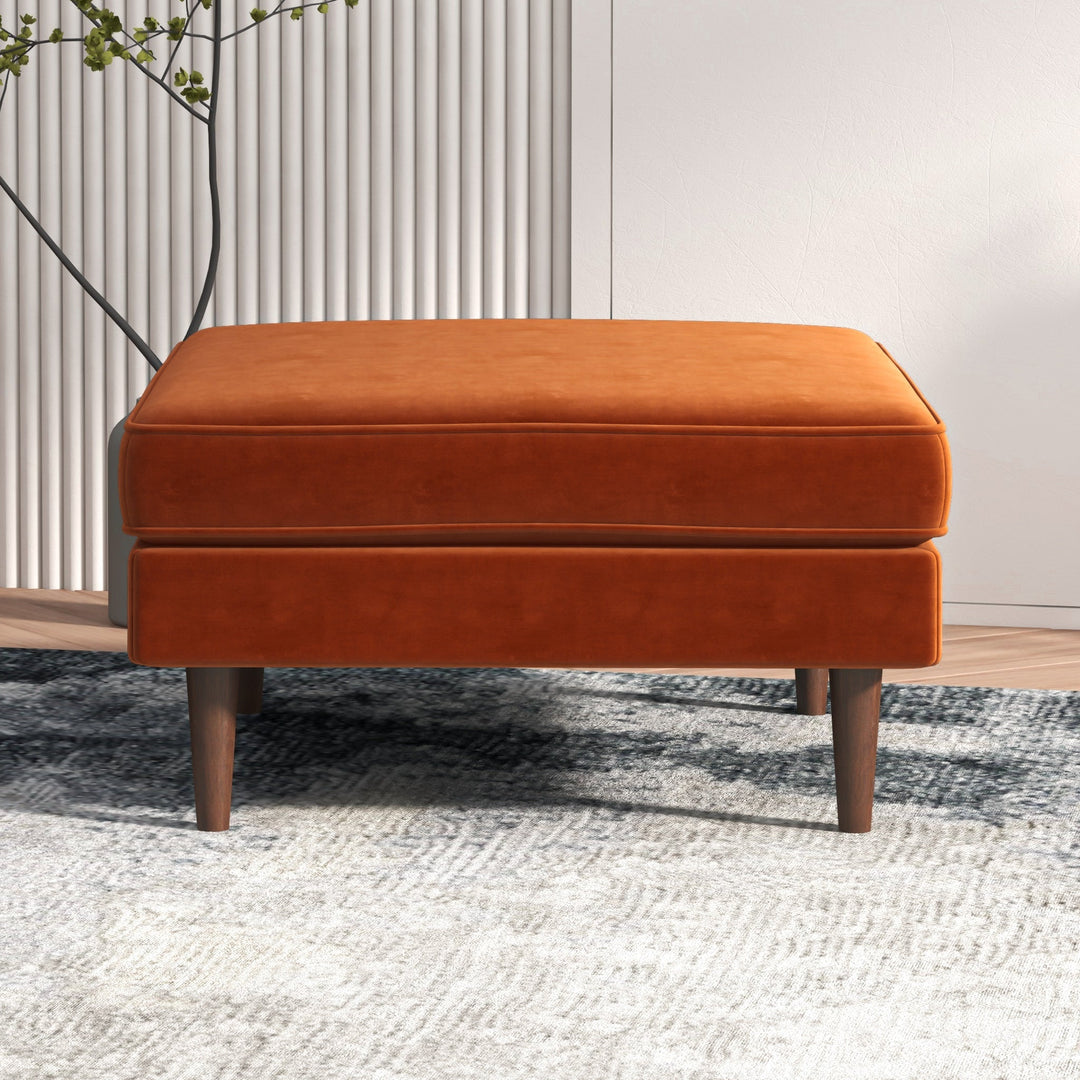 The Amber Square Upholstered Ottoman Era and Style Inspired Home Décor 3