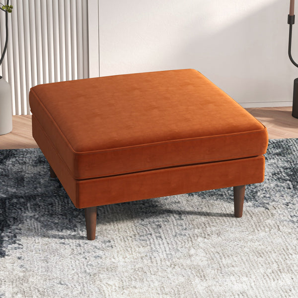 The Amber Square Upholstered Ottoman Era and Style Inspired Home Décor 1