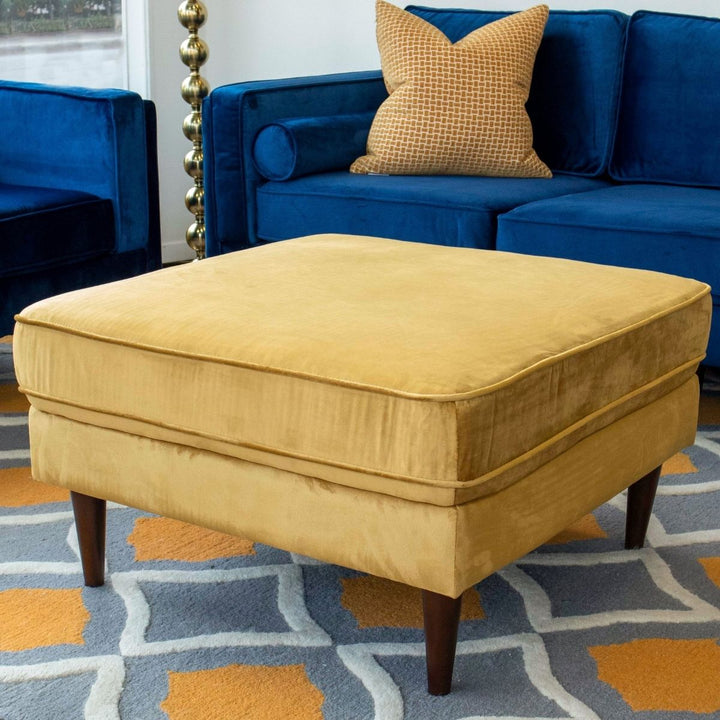 The Amber Square Upholstered Ottoman Era and Style Inspired Home Décor 1