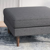 The Amber Square Upholstered Ottoman in Dark Grey