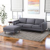 The Amber Square Upholstered Ottoman in Dark Grey