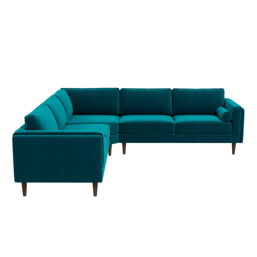 The Amber Teal Velvet Corner Sectional Sofa Era and Style Inspired Home Décor 1