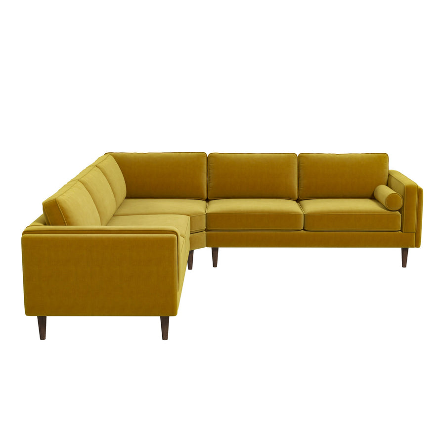 The Amber Yellow Velvet Corner Sectional Sofa Era and Style Inspired Home Décor 1