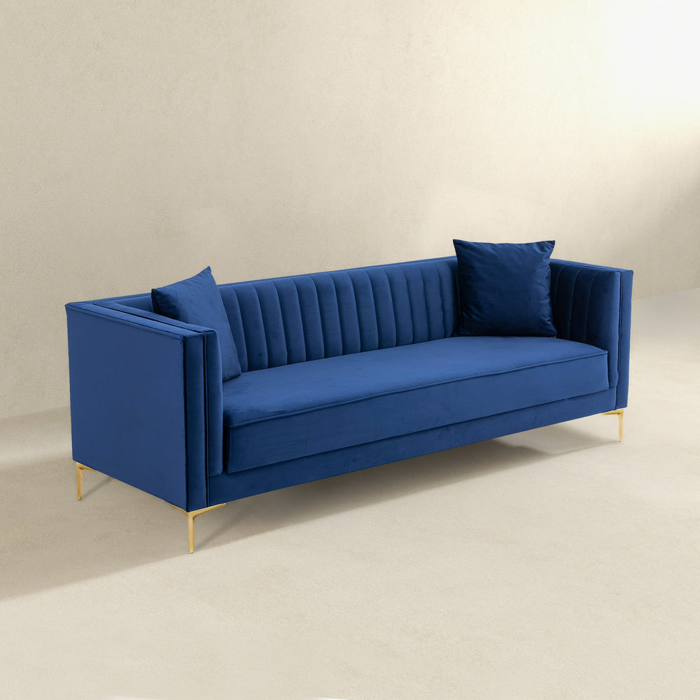 The Angelina Sofa 91" (Dark Blue Velvet) Era and Style Inspired Home Décor 2