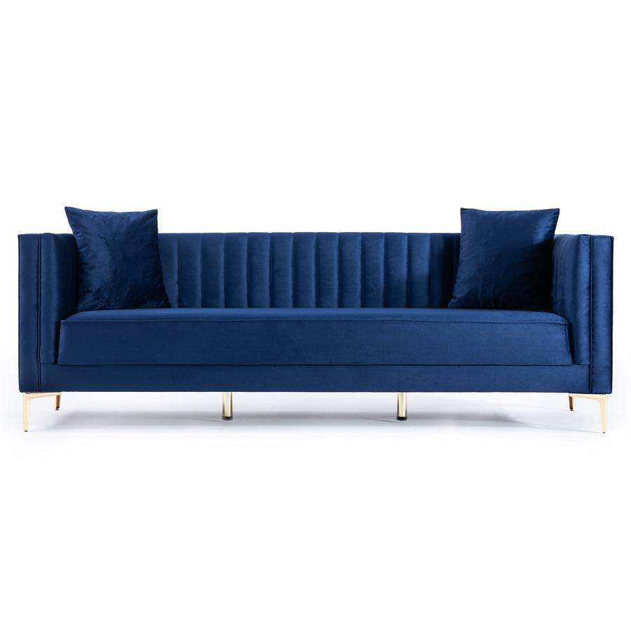 The Angelina Sofa 91" (Dark Blue Velvet) Era and Style Inspired Home Décor 1