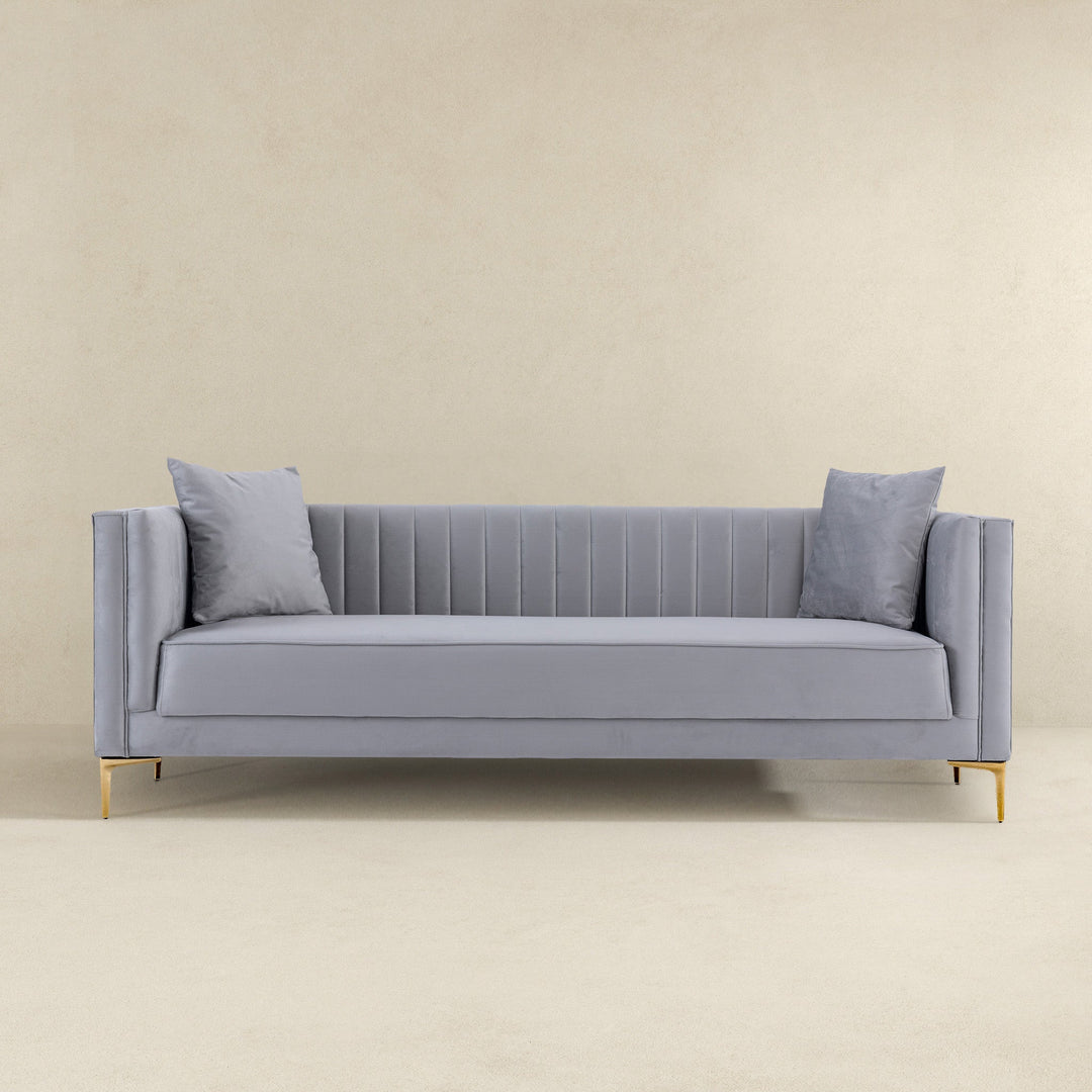 The Angelina Sofa 91" (Light Grey Velvet) Era and Style Inspired Home Décor 4