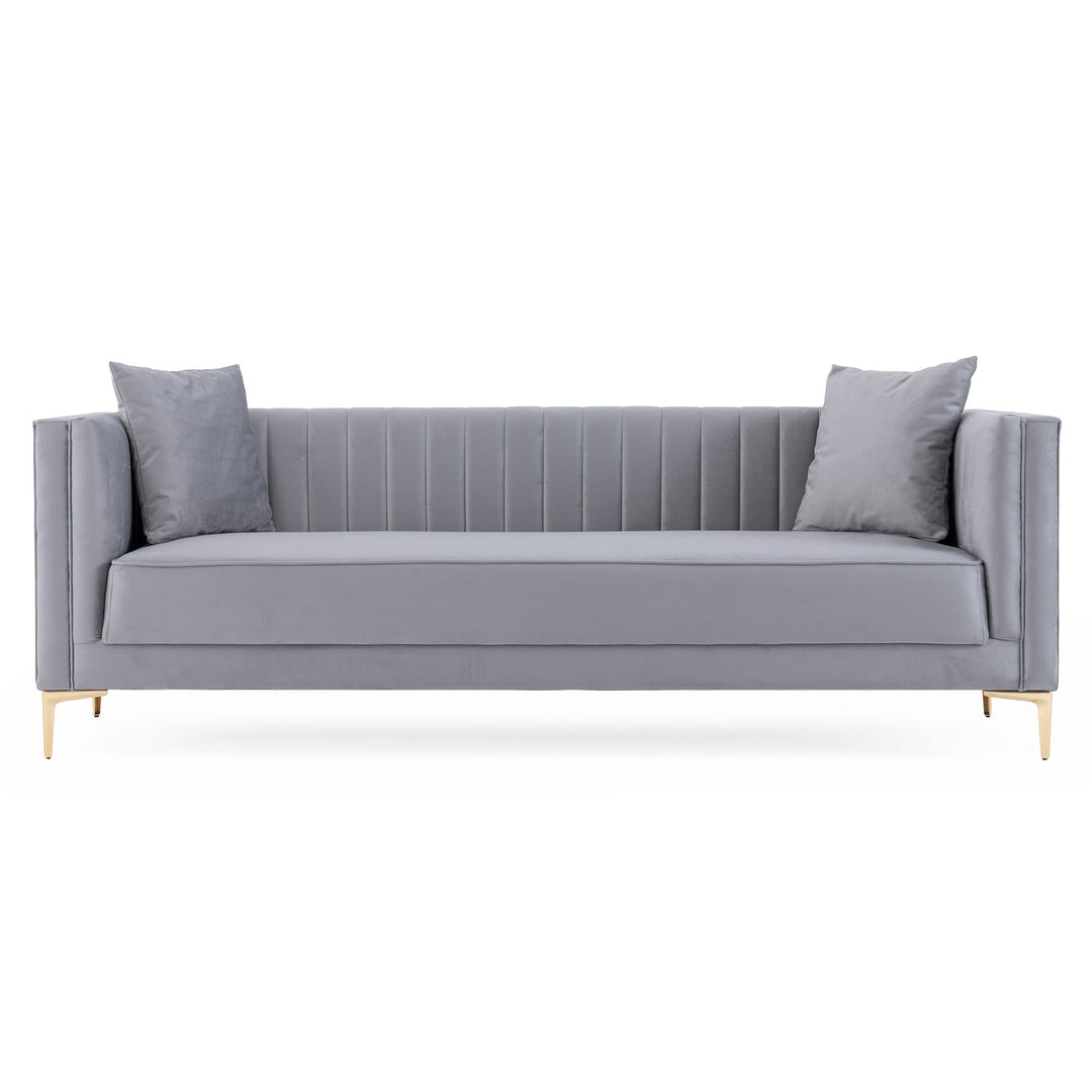 The Angelina Sofa 91" (Light Grey Velvet) Era and Style Inspired Home Décor 1