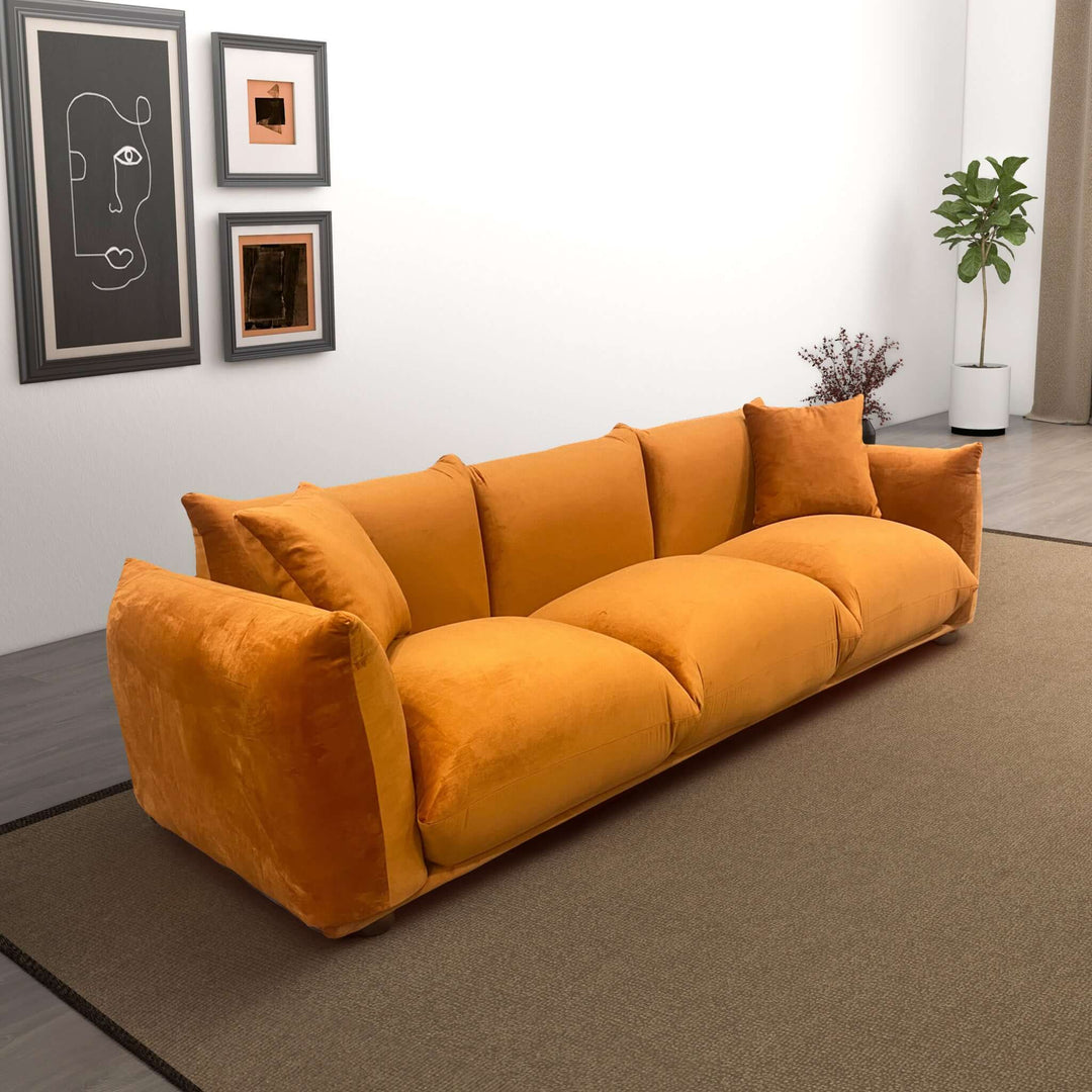 The Arlo Burnt Orange Velvet Sofa Era and Style Inspired Home Décor 2