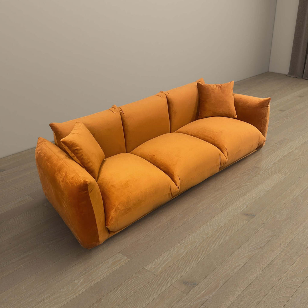 The Arlo Burnt Orange Velvet Sofa Era and Style Inspired Home Décor 5