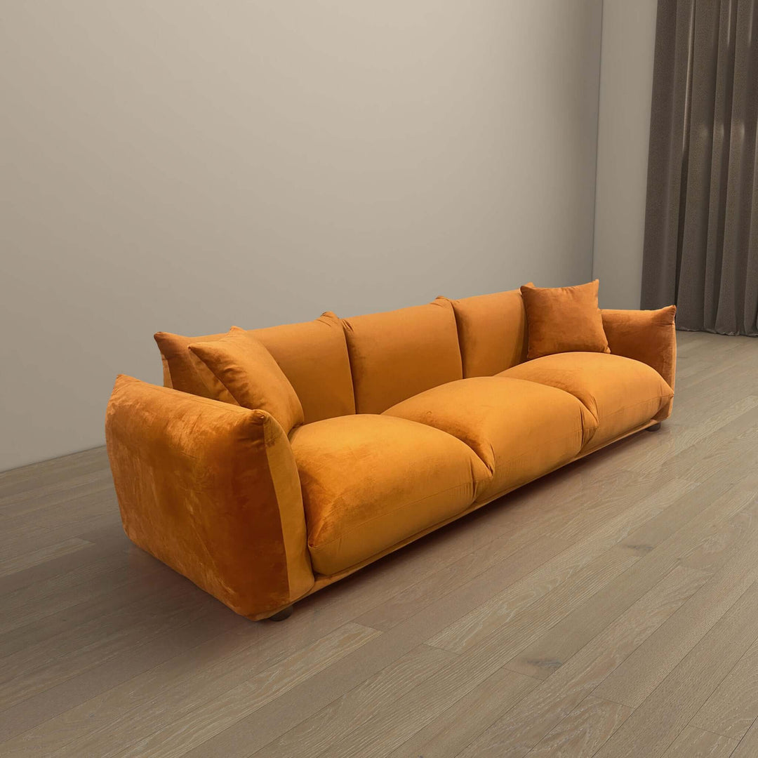 The Arlo Burnt Orange Velvet Sofa Era and Style Inspired Home Décor 3