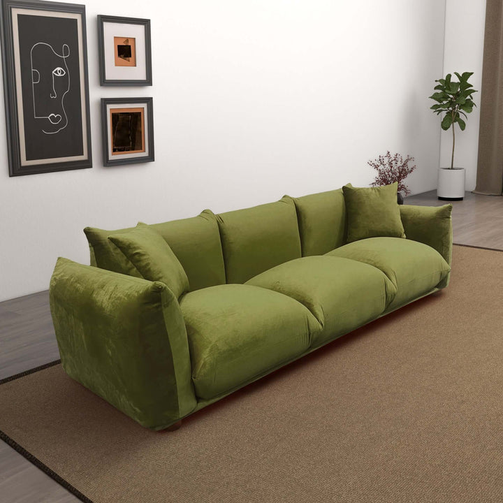 The Arlo Olive Green Velvet Sofa Era and Style Inspired Home Décor 2