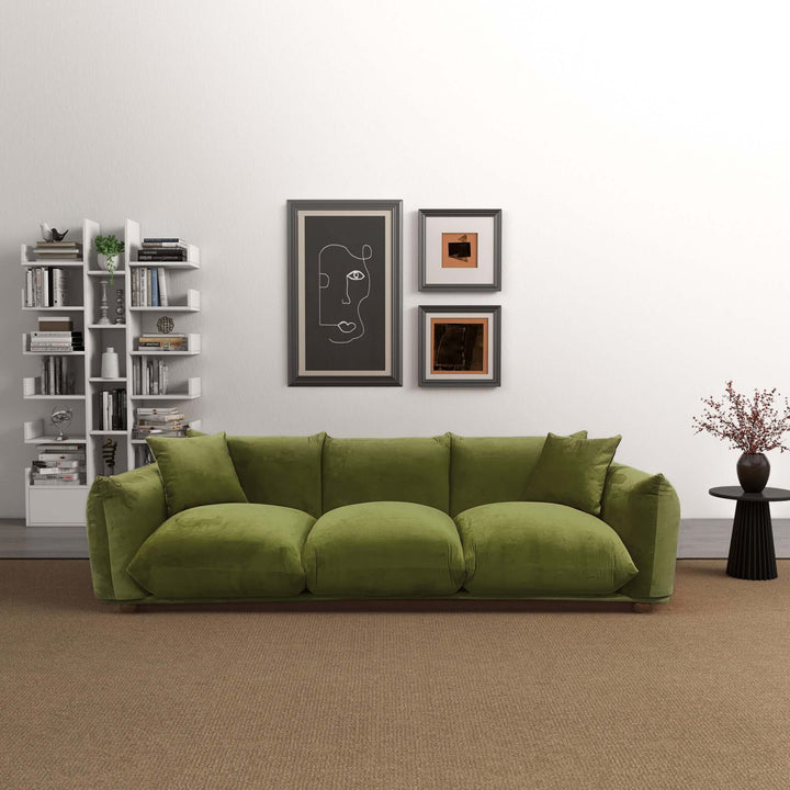 The Arlo Olive Green Velvet Sofa Era and Style Inspired Home Décor 5