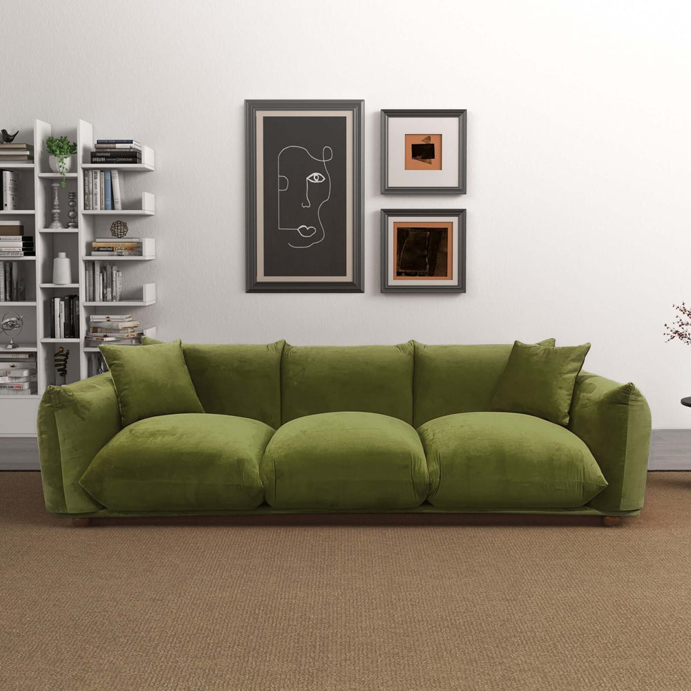 The Arlo Olive Green Velvet Sofa Era and Style Inspired Home Décor 1