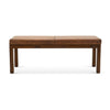 The Austin Antique Tan Leather Bench with Lines Era and Style Inspired Home Décor 1