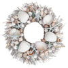 White & Light Blue Seashell Wreath