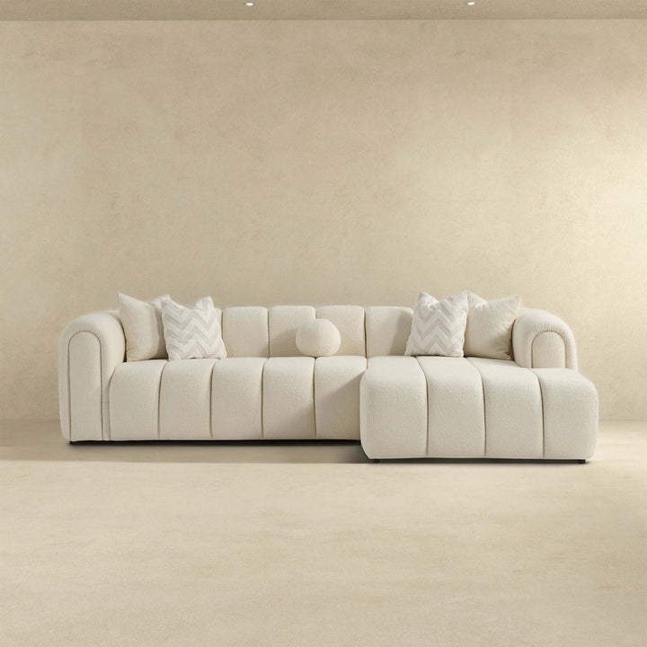 The Beatrice Modern Tufted Ivory Boucle Right Sectional Sofa Era and Style Inspired Home Décor 2