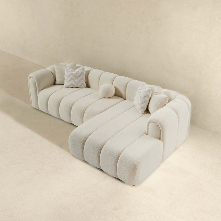 The Beatrice Modern Tufted Ivory Boucle Right Sectional Sofa Era and Style Inspired Home Décor 3