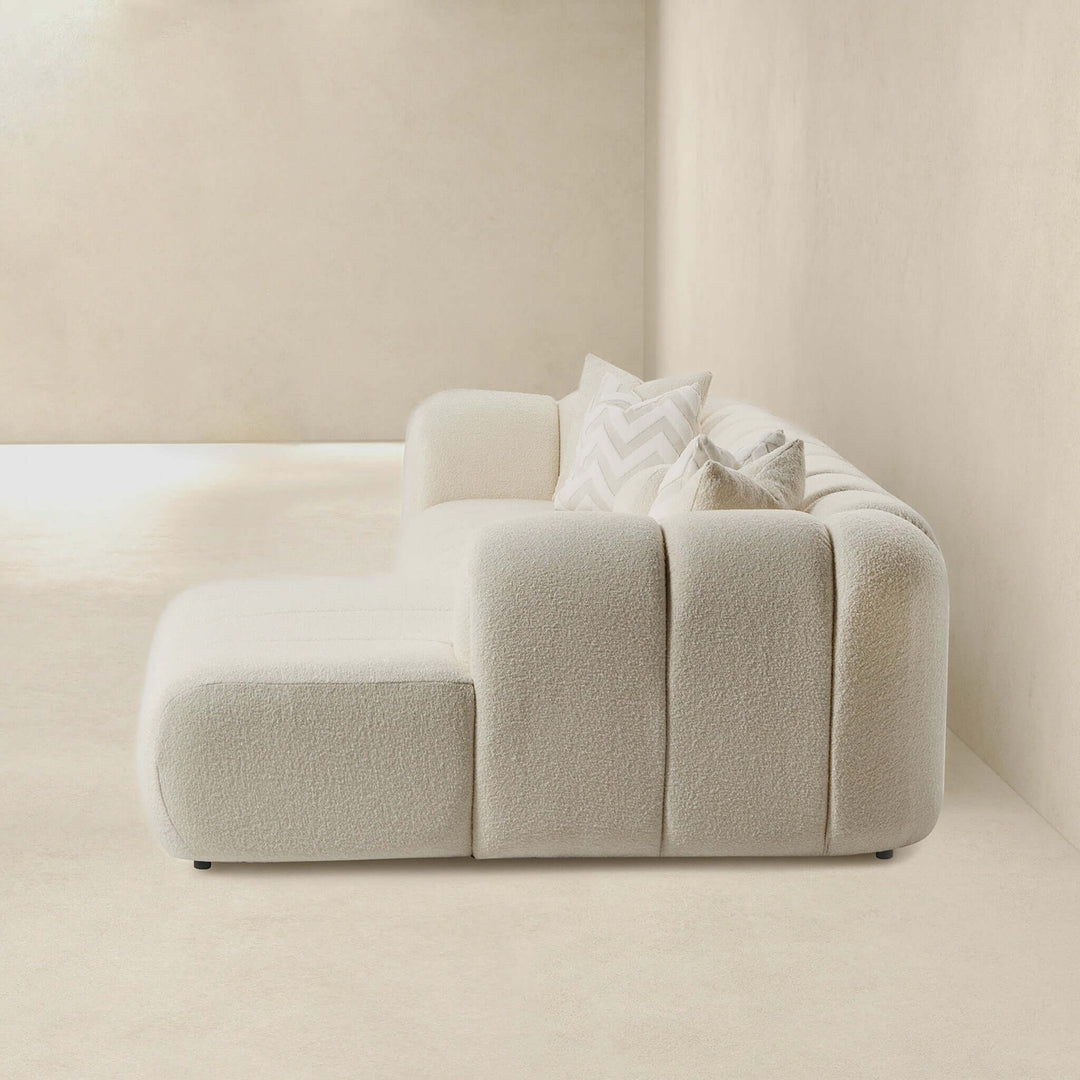 The Beatrice Modern Tufted Ivory Boucle Right Sectional Sofa Era and Style Inspired Home Décor 6