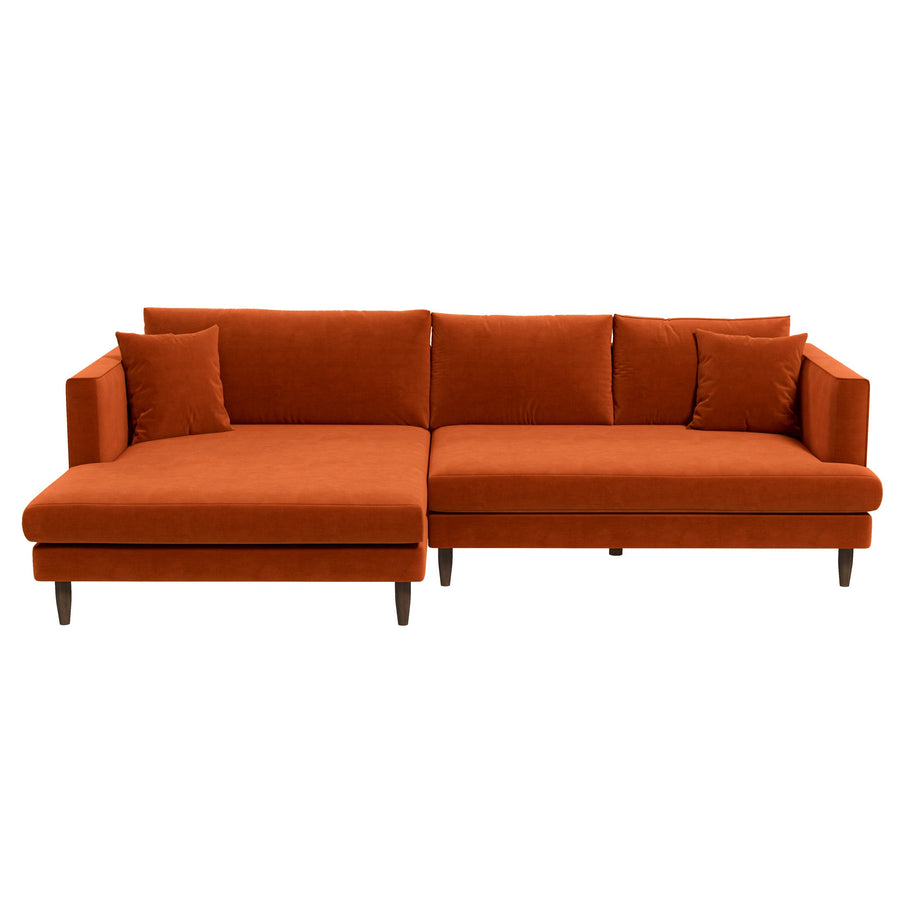 The Blake L-Shaped Sectional Burnt Orange Sofa Right Facing Era and Style Inspired Home Décor 1