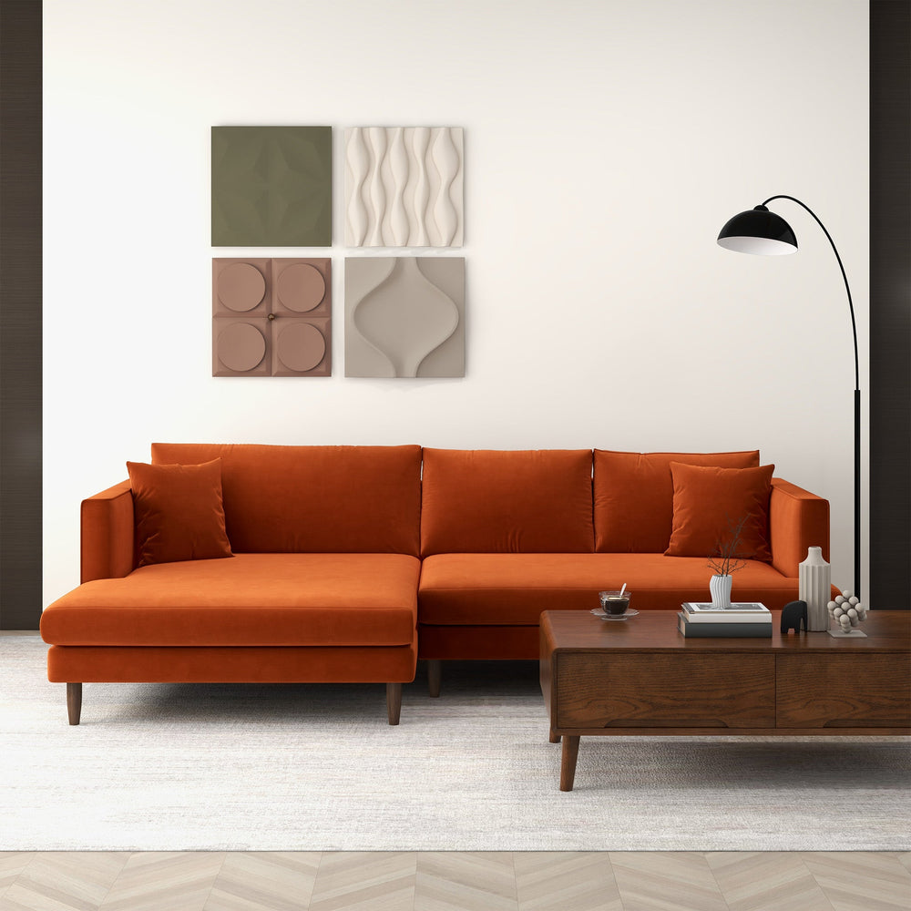 The Blake L-Shaped Sectional Burnt Orange Sofa Right Facing Era and Style Inspired Home Décor 2