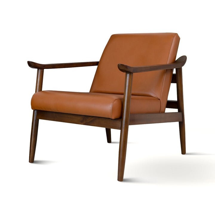 The Brandon Solid Dark Tan Leather Lounge Chair Era and Style Inspired Home Décor 5