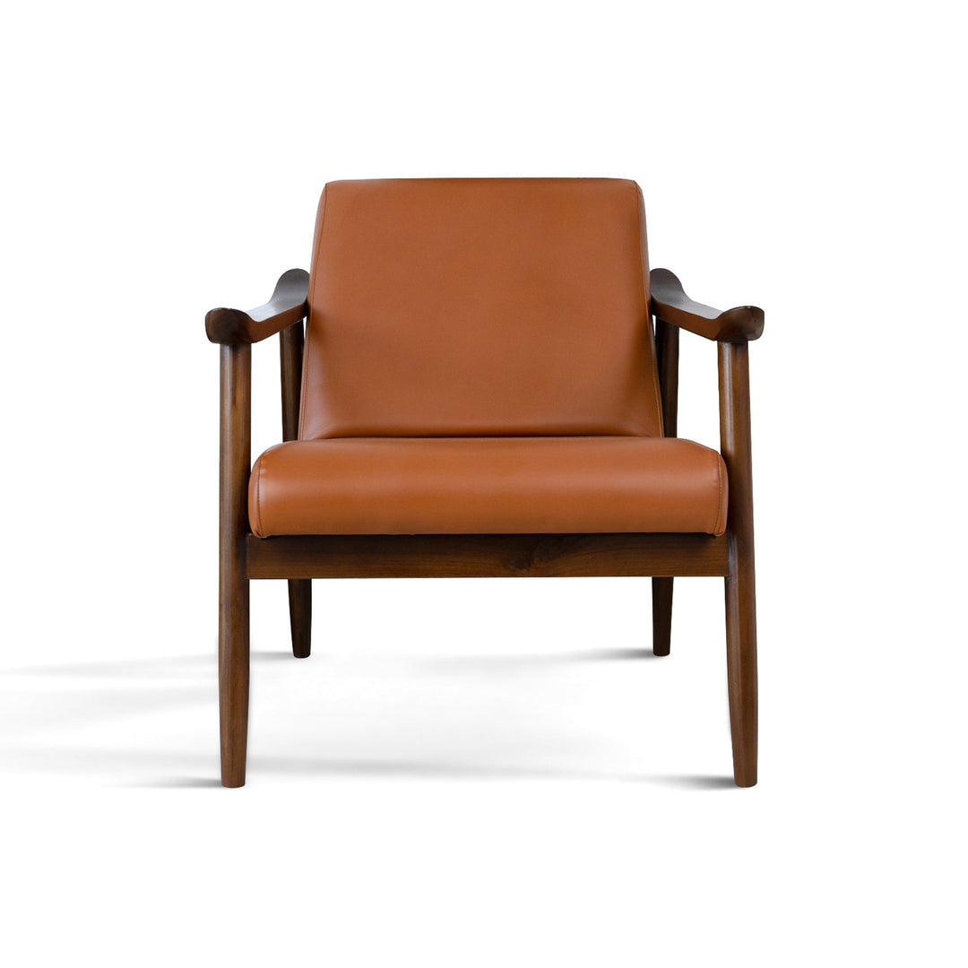 The Brandon Solid Dark Tan Leather Lounge Chair Era and Style Inspired Home Décor 1